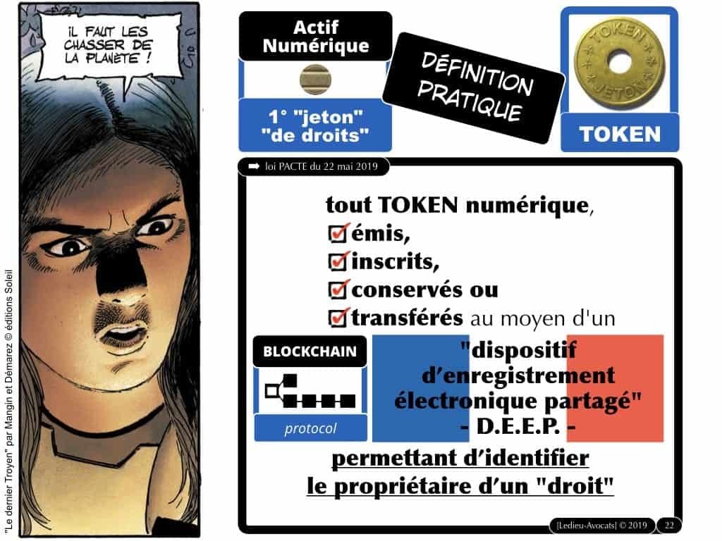 blockchain TOKEN et jeton / valeur numérique - loi PACTE 2019